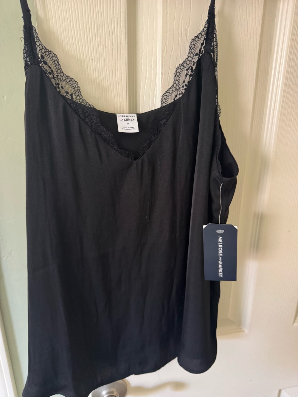 Melrose and Market Black Lace-Trim Slip